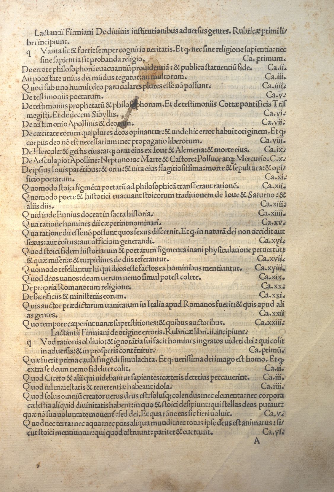 LACTANTIUS,LUCIUS, COELIUS,FIRMIANUS, DE DIVINIS INSTITUTIONIBUS; DE IRA DEI; DE OPIFICIO DEI VEL DE FORMATION HOMINIS… VENEZIA 1493